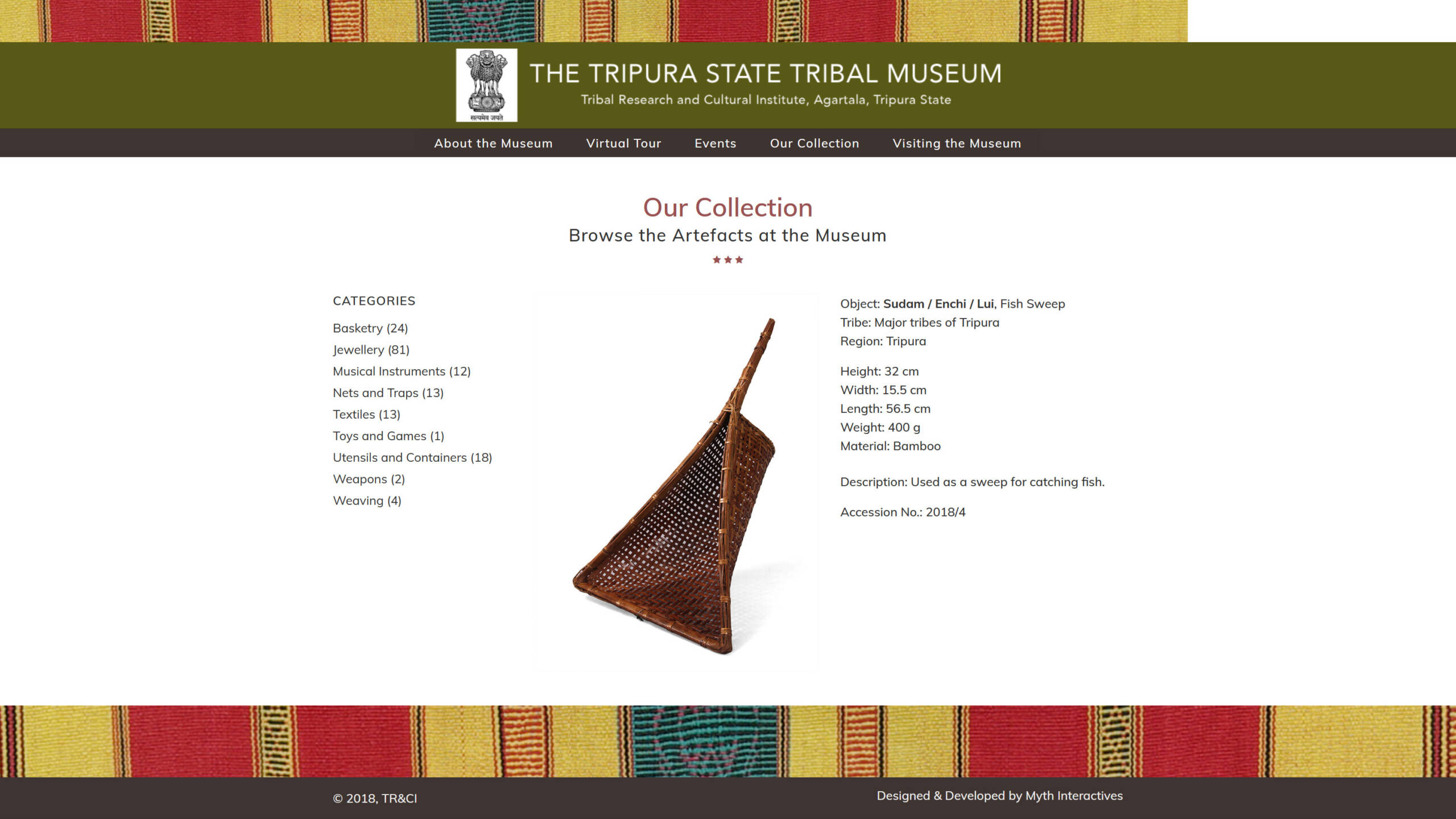 Our Collection page of the website of The Tripura State Tribal Museum