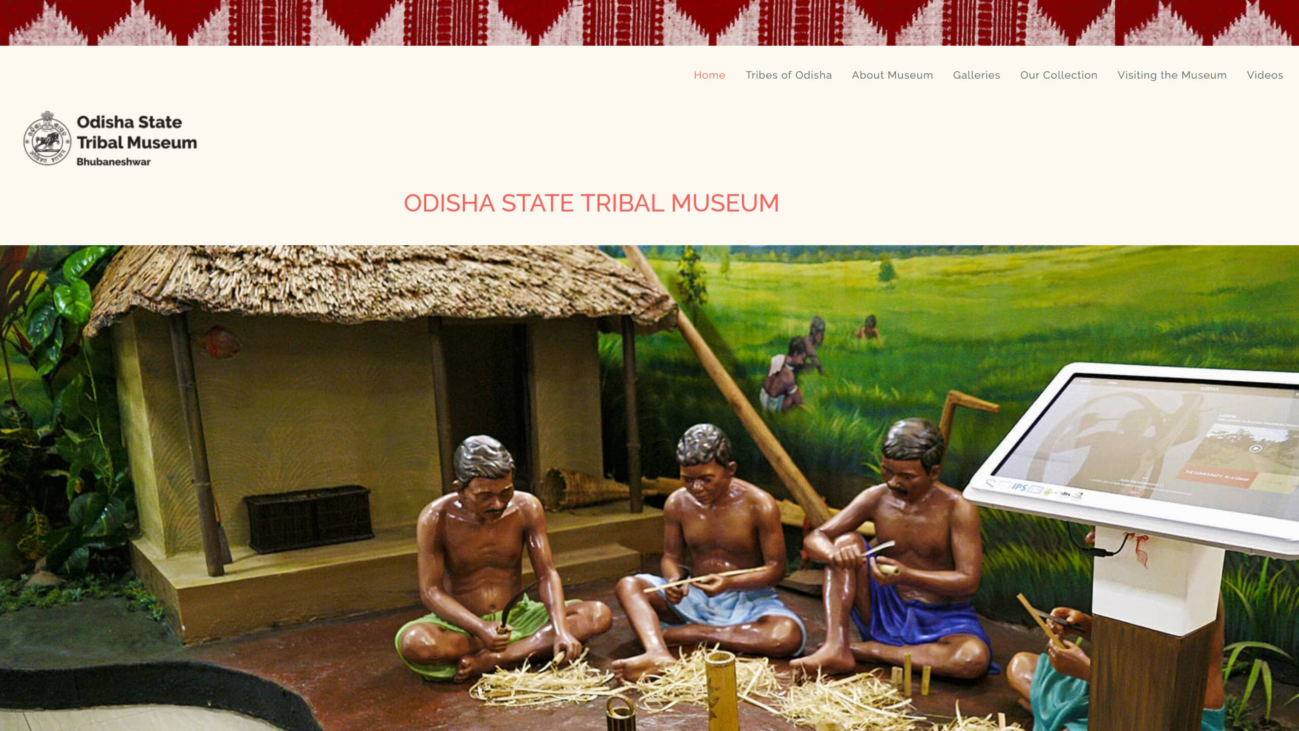 Home page of the website of Odisha State Tribal Museum