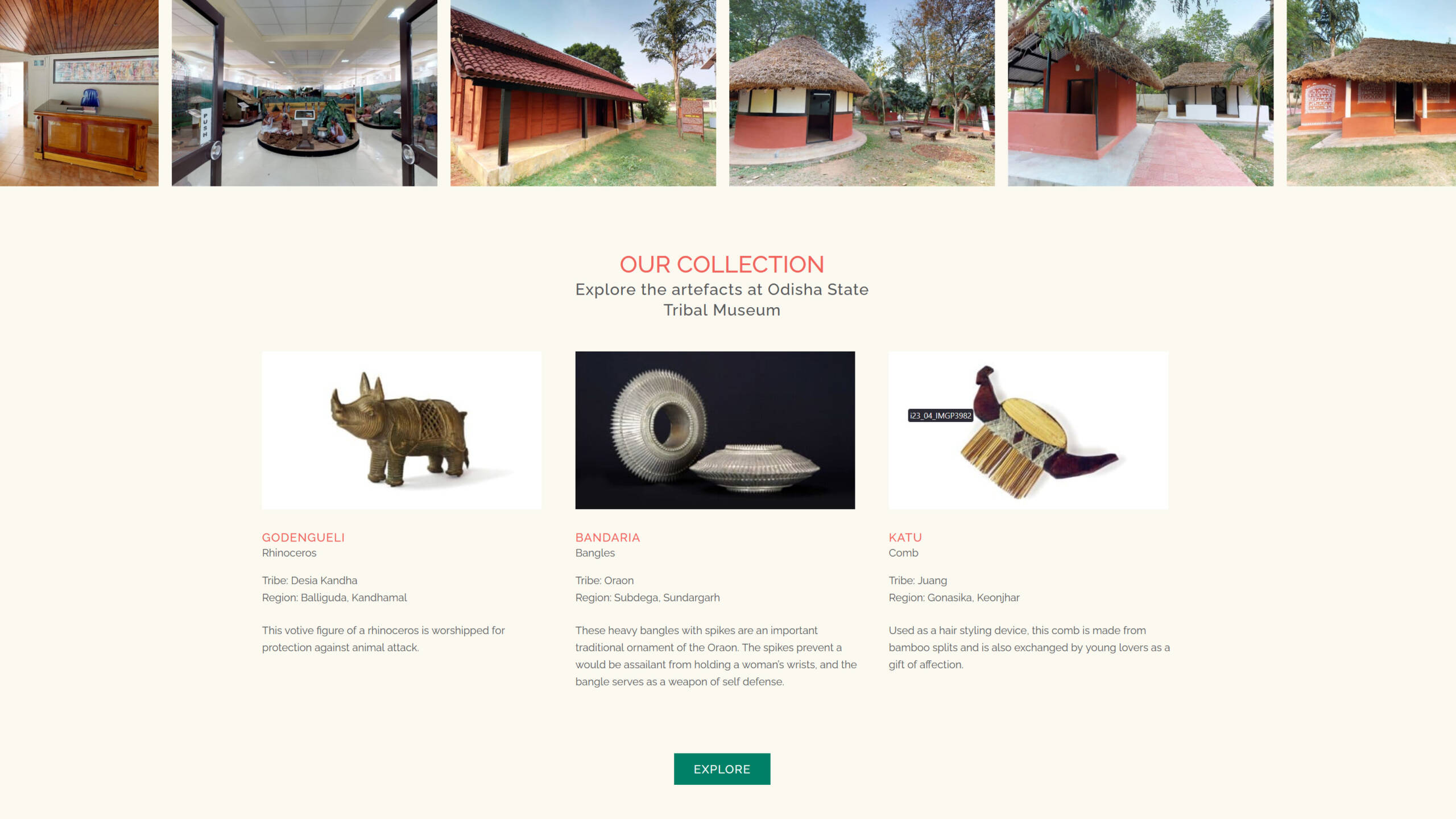 Our Collection page of the website of Odisha State Tribal Museum