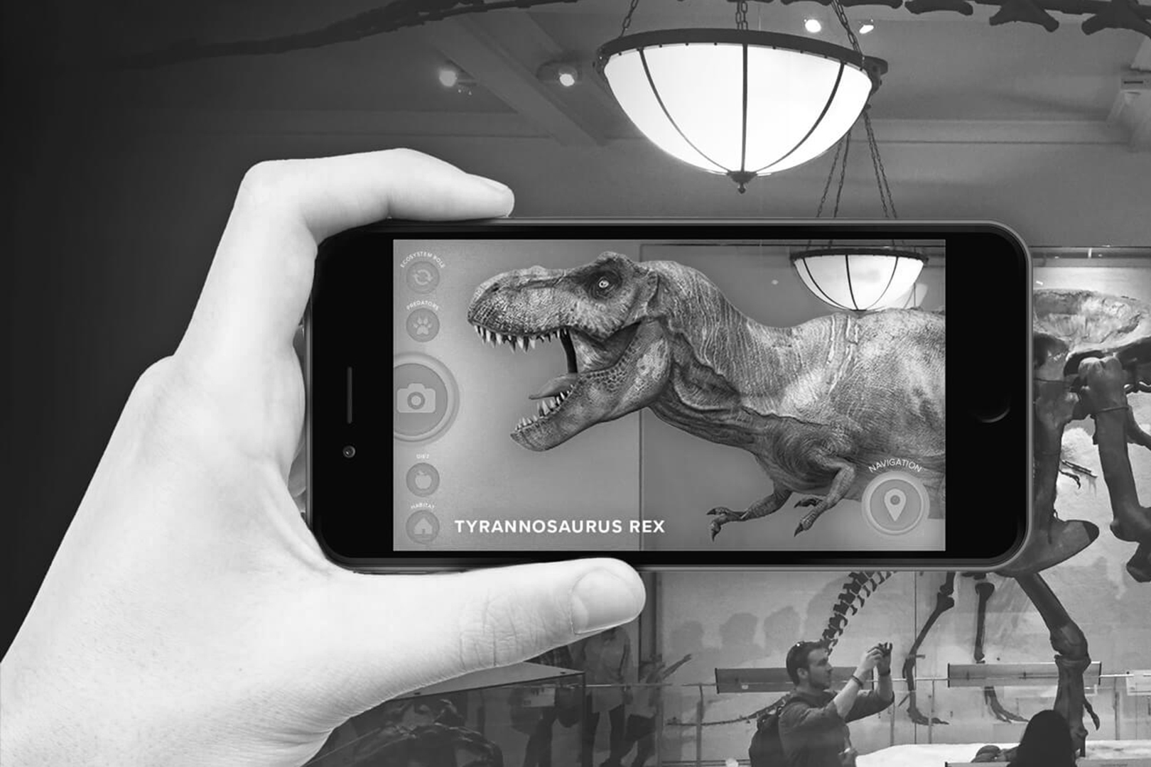 Augmented reality brings alive a dinosaur